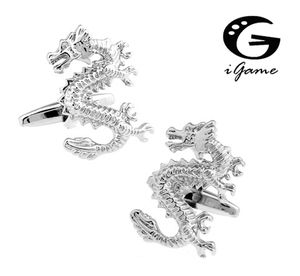 iGame Dragon Cufflinks 2 Colors Option Novelty Animal Design Brass Material Free Shipping