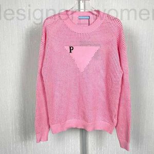 Kvinnors blusar Skjortor Designer Fashion Womens Knits Wear Net Red With Hollow Front Letter Brodery Högkvalitativ Lös bekväm trendig storlek S-XL