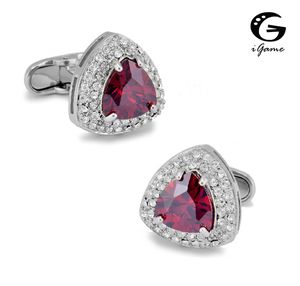 Frete grátis Crystal Cufflinks 3 Cores Opção preto azul vermelho top top stone design de pedra hotsale links de punho de casamento