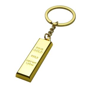 Keychains Lanyards Gold Bar Keychain Pendant Metal Keyring Car Key Chain Creative Christmas Gift Drop Delivery Fashion Accessories Dhsud