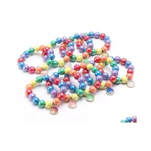 Jewelry Ins 12 Styles Kids Bracelet Colorf Beads Mermaid Heart Circle Charms Cute Design Princess For Girl Drop Delivery Baby Matern Dh9Je