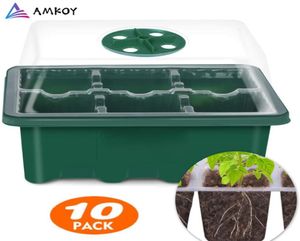 Amkoy 612 células kit de partida de sementes Plant Seeds Caixa de cultivo Caixa de germinação com cúpula e base 2202119587523