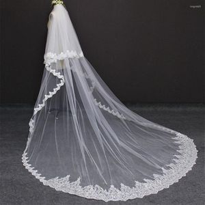 Bridal Veils Real Pos Bling Sequins Lace Long Wedding Veil 2 T 3 Meters Cathedral With Comb Headpiece Welon 2023