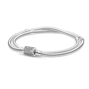 2023 neue Ankunft Edlen Schmuck S925 Sterling Silber Perlen Charm Armbänder Stern Doppel Kreis Schlangenkette Rose Gold Kette Anhänger Armband für Frauen