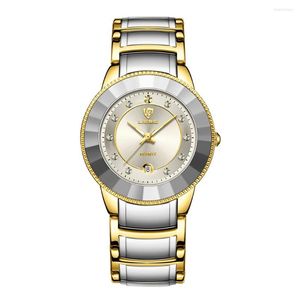 Orologi da polso SKMEI Business Mens Orologi Style Luxury Watch Uomo Cinturino in acciaio inossidabile dorato Orologio al quarzo Relogio Masculino