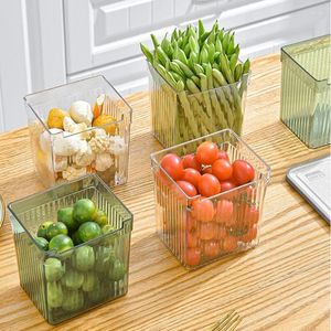 Storage Bottles Plastic Translucent Refrigerator Organizer Box Square Pantry Fridge Kitchen Lightweight Snack-Container Bins