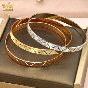 Bangle Aniid 4pcs/Set Dubai Bracelet dla kobiet luksusowe paski bransoletki indyjskie złote biżuteria hurtowa projektant Braceletów miedzianych