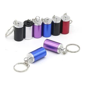 Keychains Lanyards Tobacco Box Keychain Pendant Portable Mtifunction Storage Tank Keyring Key Chain Drop Delivery Fashion Accessori Dhp5N