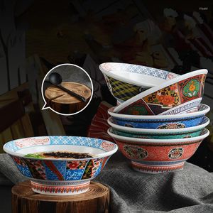 Tigelas Bowlle Bowl Restaurante japonês Comercial Melamine Dinnerware Round Sopa Lare Sushi Shop Shop Salada Salada Exibição