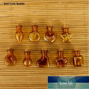 20st. Främjande Amber Mini Glass Corks Bottle Liten Cosmetic Jar Stopper Vial Dekorativ påfyllningsbar behållare för hängsmycken