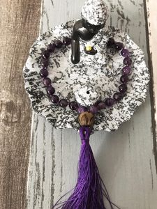 Bracelets Hand Knotted Mala Mini Rosaries Bracelets Purple Quartz Bracelet Prayer Bodhi Bracelets Best Gift For Love Wrist Yoga Bracelet