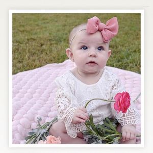 Аксессуары для волос 2pcs/Set Baby Barge Bow Haircalips Girls Nylon Bownot Headwrap Узел складывает милый младенец тюрбан