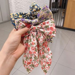 Fermagli per capelli Bowknot dolce solido da donna Stampa per ragazze Fiocco Forcine per capelli Nastro Farfalla Barrettes Clip a becco d'anatra Accessori per capelli per bambini