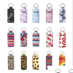 Keychains Bedanyards Lipstick Holder Keychain Neoprene Chapstick Lip Gloss Bolsa Chave Cadeia portátil Criatividade Presente Drop del Dhc7a