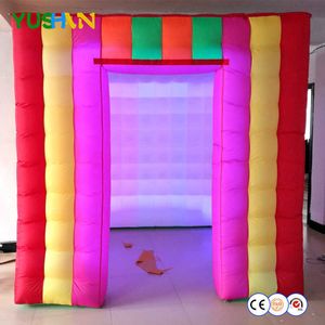 Arcobaleno multi colore 2,5 m cabina gonfiabile cabina fotografica tenda con LED colo luci sfondo cabina fotografica portatile per la festa di nozze