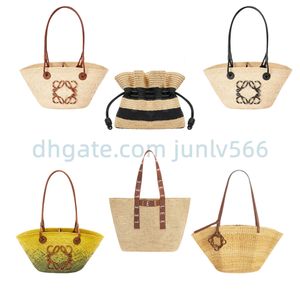 Top quality Summer woven raffia bags women handmade beach hand bags travel bohemian lady leisure time handheld shoulder bags large capacity shopping bags tote