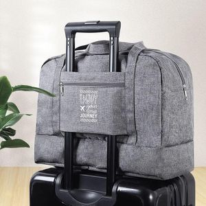 Duffel Bags Fashion Folding Travel Bag Women Oxford Weekend Over Night Large Capacity Handbagage Tote Accessor Supplies