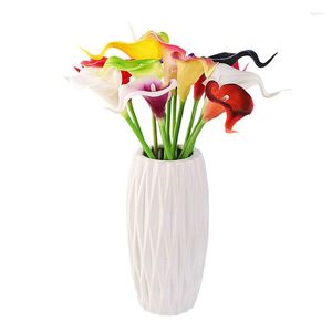 Decorative Flowers 5/10Pcs 34Cm Mini PU Artificial Calla Lily For Home Decor Wedding Bridal Bouquet Table Flower Fake Supplies