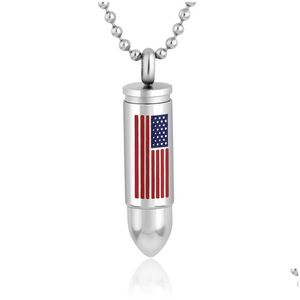 Kolye Kolyeler Us American Bayrağı Kolye Kişiselleştirilmiş Erkek Paslanmaz Çelik Moda Aksesuarları Zincir Damla Teslim Olmadan Jewelr DHFV8