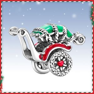 Ny högkvalitativ 925 Silver Designer Charms hängsmycken Santa Claus Deer Jingle Bell Tree Christmas Charm Pärlor Passar Original Pandoras Armband Halsband smycken gåva