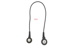 1000pcs Black Tieline Tens Elektrod Lead Wire Cord Adapters Konvertera 3,5 mm Snap Kvinna till manlig spänne 22 cm för Tens Unit EMS Massager