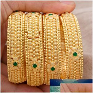 Boltana 4pcs/conjunto 24K Dubai Gold Color Bangles para mulheres Girl Etiópia Africa S Arábia Bracelets Party Gift Fa Dhgarden Dhpeg