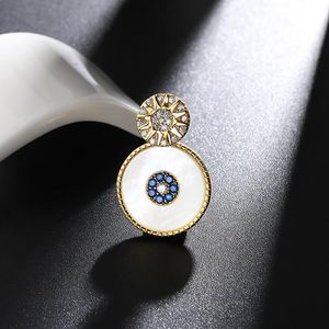 Knot New Lucky Eye Earrings Female Silver Color Shell Earring Devil Eye Exquisite Zirconia Woman Jewelry Zk30