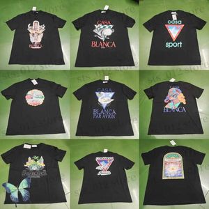 Męskie koszulki Multi Color prawdziwe zdjęcie Casablanca Kolekcja T-shirt mężczyzn Kobiety swobodny hawajski krótki rękaw T230523