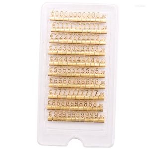 Jewelry Pouches 10 Sets 3D Metal Shelves Adjustable Price Square Kit For Shop Display Watch Office Label Gold