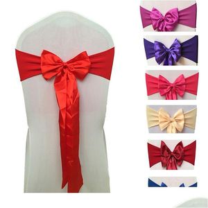 Sashes 9 Color Bow Stretch Tassel Ribbon Fashion El Chairs Back Decoration Chair Ers Reusable Drop Delivery Home Garden Texti Dhji3