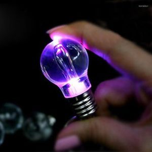 Keychains Pcs LED Mini Light Bulb Keychain Christmas Key Ring Transparent Gift DD Shipped RandomlyKeychains KeychainsKeychains