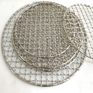 BBQ Tools Accessories Stainless Steel round net Grill Mesh Roast Nets Bacon Tool Iron barbecue accessories nonstick Mat Grid 230522