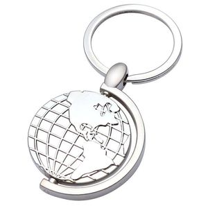 Keychains Lanyards Globe Keychain Roterande metallnyckelkedja Pendant Promotion Gift Keyring Drop Delivery Fashion Accessories DHCZA