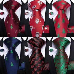 Bow Ties Christmas Tie Red Green Blue 8cm Wide Mens Silk Neck Set Wedding Accessories Partihandel för företag