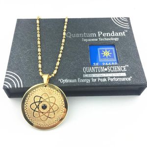 Necklaces Quantum Science Scalar Energy Health Necklace Round Stainless Steel Germanium stone Pendant for Men Woman Father Mother