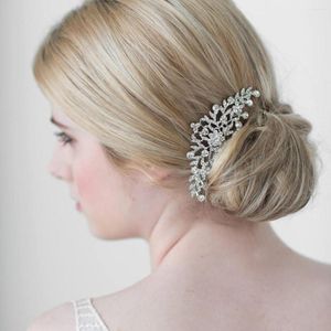 Hårklipp Blijery Vintage Crystal Pearls Floral Bridal Combs for Women Headpeice Rhinestones Wedding Tiara Brides Accessories