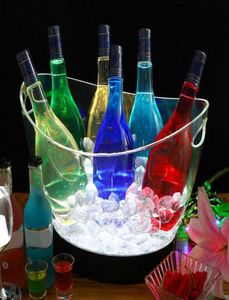 Balde de gelo de plástico transparente com alças Wine Champagne Bottle Storage Cooler 4L2548653