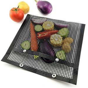 BBQ Tools Accessories NonStick Mesh Grill Bag Barbecue Net Mat Pad Kitchen Meat Vegetables Cooking Grilling Pouch High Temperature Resistant 230522