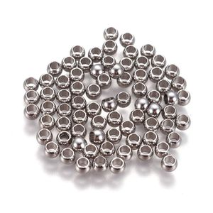 Crystal 1000pcs 304 Stal nierdzewna okrągłe luźne koraliki dystansowe 3 mm 4 mm 6 mm do biżuterii DIY znajdowanie bransoletki