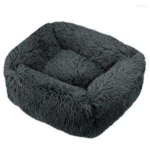 Cat Beds Square Pet Bed House Cats Dog Winter Warm Sleeping Dogs Puppy Nest Soft Long Plush Cushion Portable For Pets