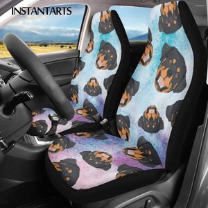 Autositzbezüge INSTANTARTS Rottweiler bedrucktes, komfortables Fahrzeug für einfach zu installierende Vorder- und Innenausstattung, 2 Stück/Set