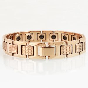 Armreif Rose vergoldet Tengsten Mann Armband Gesundheitspflege Germanium magnetische Homme Handgelenk auf Hand Kette Frauen vergoldet Schmuck Geschenke