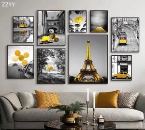 Mode schwarz und gelb Reisen Stadt New York Landschaft Leinwand Poster und Drucke Wohnzimmer Dekoration Gemälde Home Decor3277639