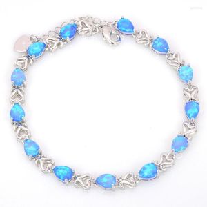 Link Armbänder Großhandel Einzelhandel Mode Blau Feuer Opal Armband 925 Sterling Splitter Schmuck Für Frauen BNT170111901