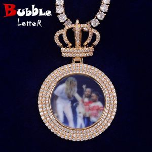 Necklaces Bubble Letter Sublimation Blank Photo Projection Pendant Iced Out Customized Picture Necklace for Women Hip Hop Jewelry