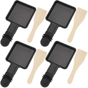 Barbekü ızgaraları 4pcs peynir raclette plakası ızgara barbekü makinesi arduvaz elektrik ızgara kepçe tavası 230522