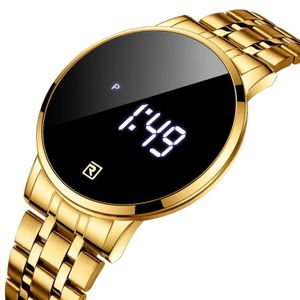 Luxury watch touch screen digital display calendar electronic watch Men's waterproof watch Steel band LED korean watches