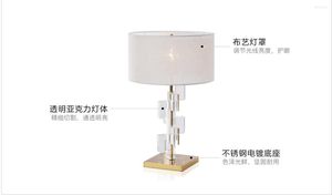 Table Lamps Lamp Post Modern Simple American Fashion Living Room Bedroom Glass Creative Metal