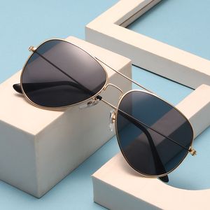 Óculos de sol piloto clássicos para homens mulheres 58 mm Retro espelho tons de metal moldura de alta qualidade UV400 óculos de sol com caixa de caixa