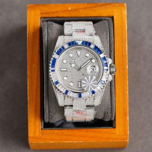 Orologio da uomo con diamanti pieni Orologi meccanici automatici Sapphire 41mm Orologio da polso da lavoro impermeabile accuratamente realizzato Montre de Luxe282Y